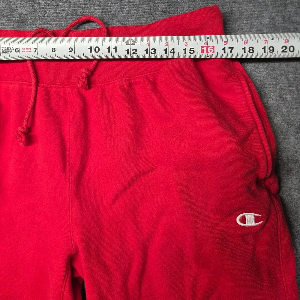 Champion Reverse Weave Sweatpants Red Mens XL GF01 Joggers Fleece C Logo